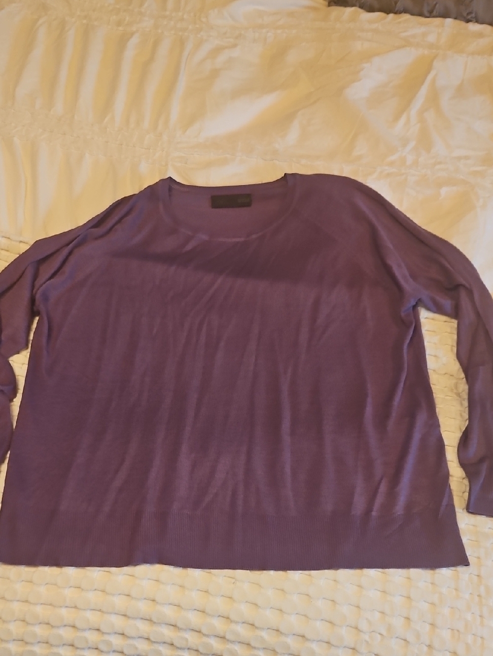 Zara Deep Purple Knit Crewneck Sweater Xl